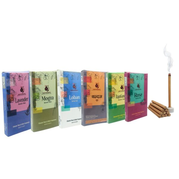 Premium Dhoop Stick Set – 6 Fragrances | Lavender, Loban, Mogra, Chandan, Rose & Rajnigandha - Image 2