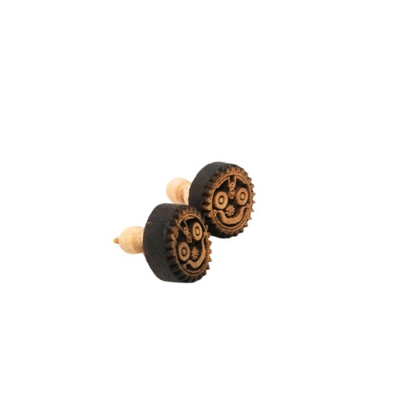 Jagannath Ji Face Tulsi Wood Earrings – Handcrafted Spiritual Jewelry | Sacred Vaishnava Accessory for Devotees - Image 2