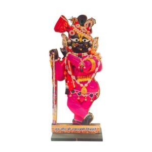 Radha Raman Ji MDF Wooden Cutout – 15 cm (Red Edition) | UV Printed Devotional Showpiece for Home Mandir & Spiritual Decor