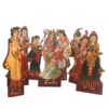 Asthasakhi with Radha Ji Wooden MDF Cutout – 15 cm Spiritual Decorative Showpiece | UV Printed, Premium Bhakti Art for Home & Temple Decor