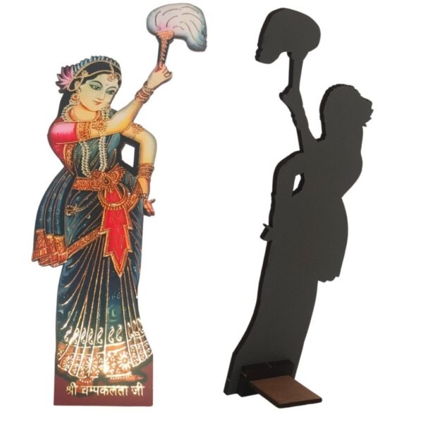 Asthasakhi with Radha Ji Wooden MDF Cutout – 15 cm Spiritual Decorative Showpiece | UV Printed, Premium Bhakti Art for Home & Temple Decor - Image 2