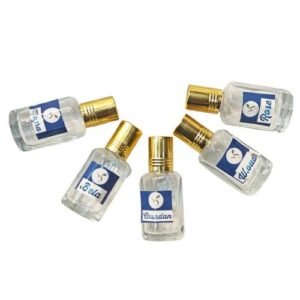 Attar Combo Set of 5 – Natural Perfume Oils | Alcohol-Free | Bela, Mogra, Chandan, Rose & White Oudh (2.5ml Each)
