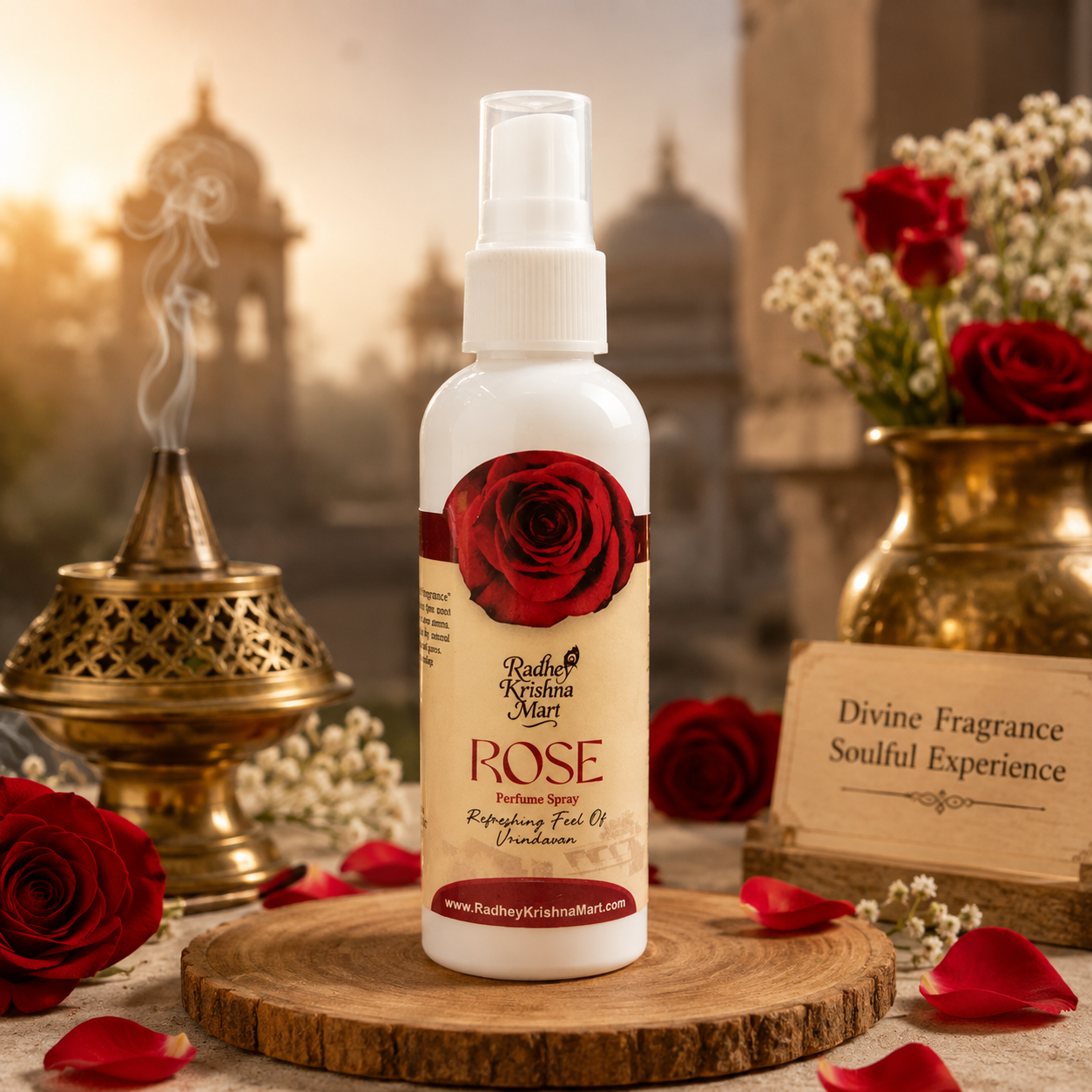 Rose Fragrance Spray – Divine Floral Aroma Inspired by Vrindavan