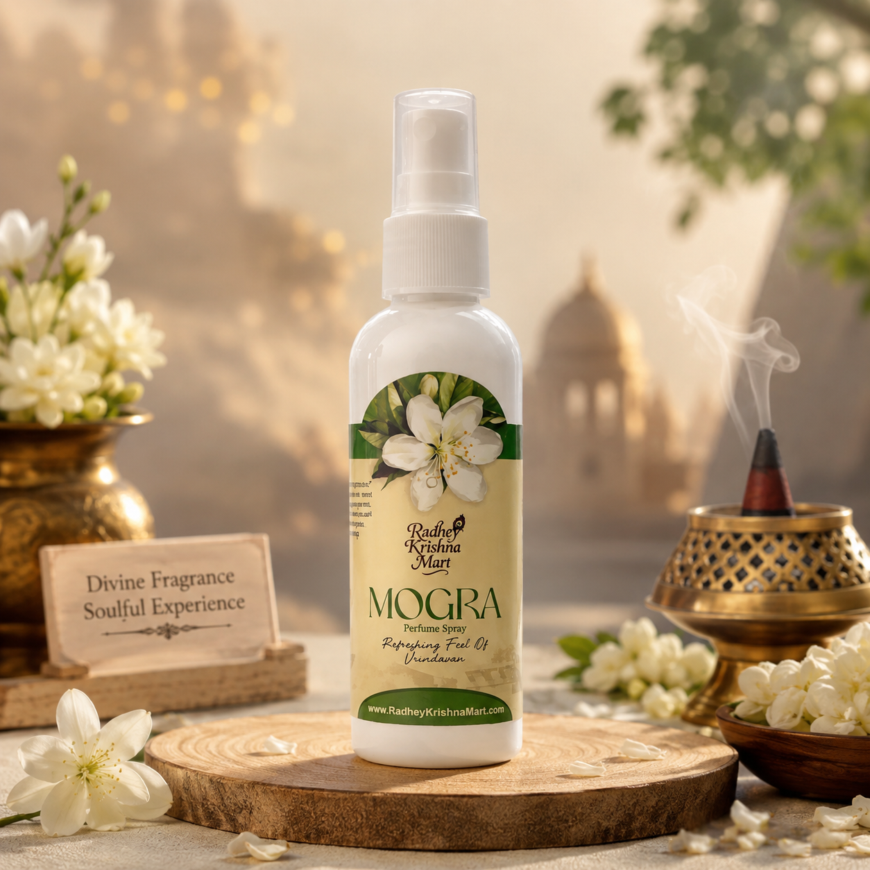 Mogra Perfume Spray – 100ml | Divine Floral Fragrance for Pooja & Daily Use