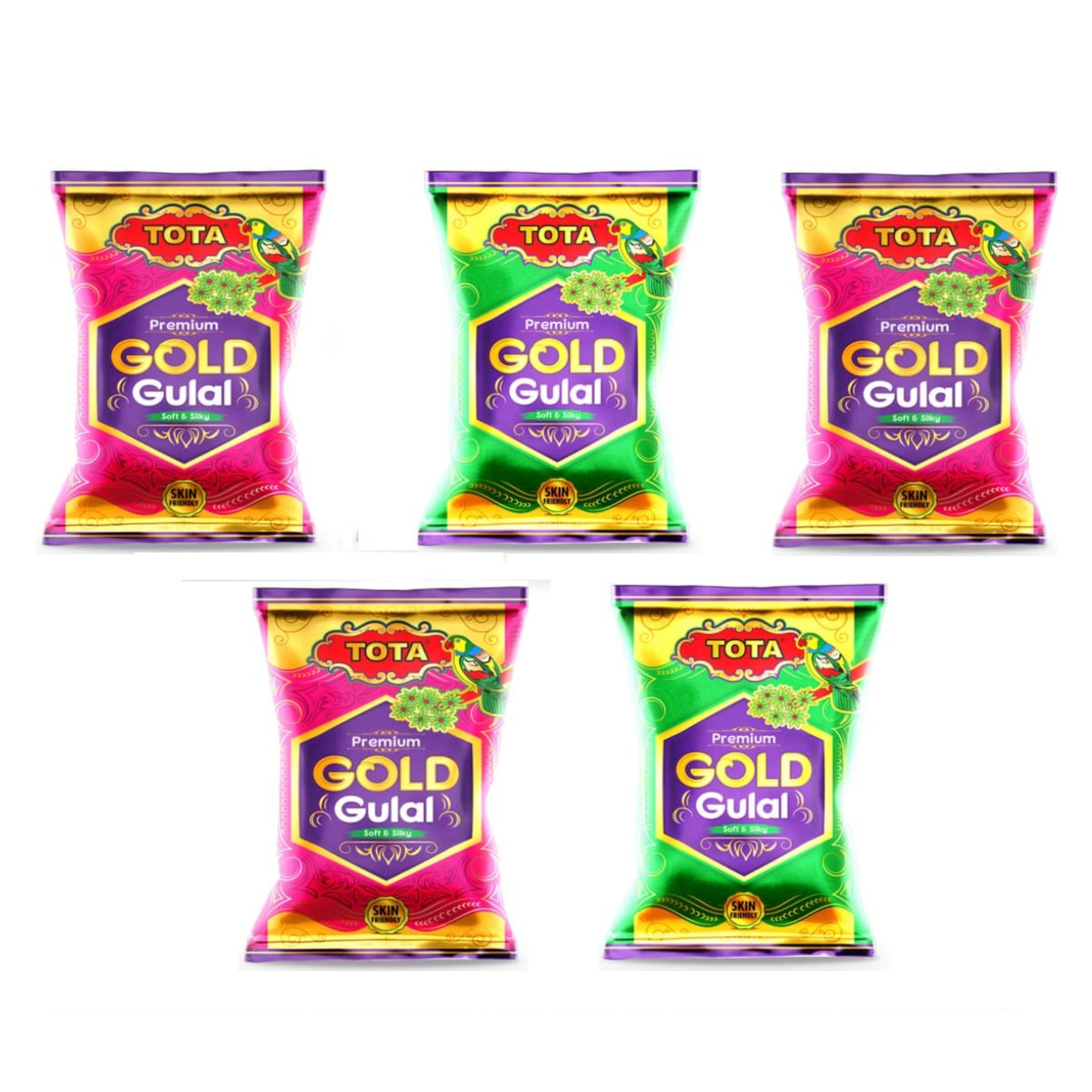 Pack of 5 Tota Gold Gulal Soft and Silky
