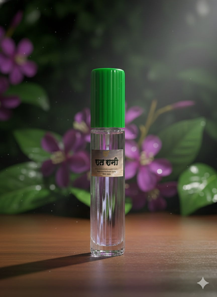 Raatrani Perfume Spray for Thakur Ji Vastra Seva – 60ml |  Night Queen Attar | Premium Glass Bottle | Divine Floral Fragrance for Pooja