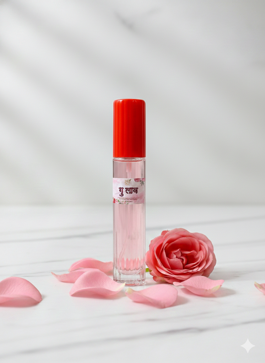 Rose Perfume Spray for Thakur Ji Vastra Seva – 60ml | Gulab Attar | Premium Glass Bottle | Divine Floral Fragrance for Pooja