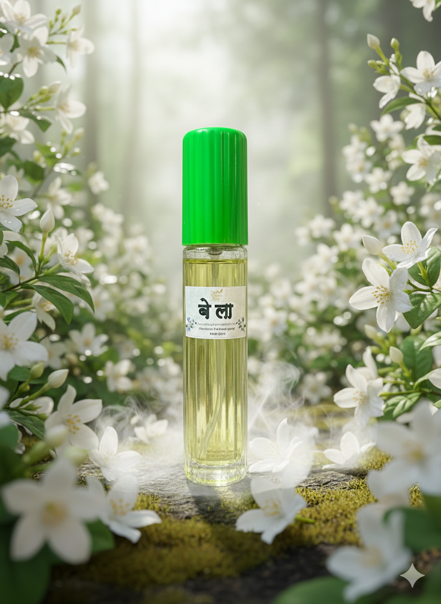 Bela Perfume Spray for Thakur Ji Vastra Seva – 60ml | Floral Attar | Premium Glass Bottle | Divine Bela Fragrance for Pooja