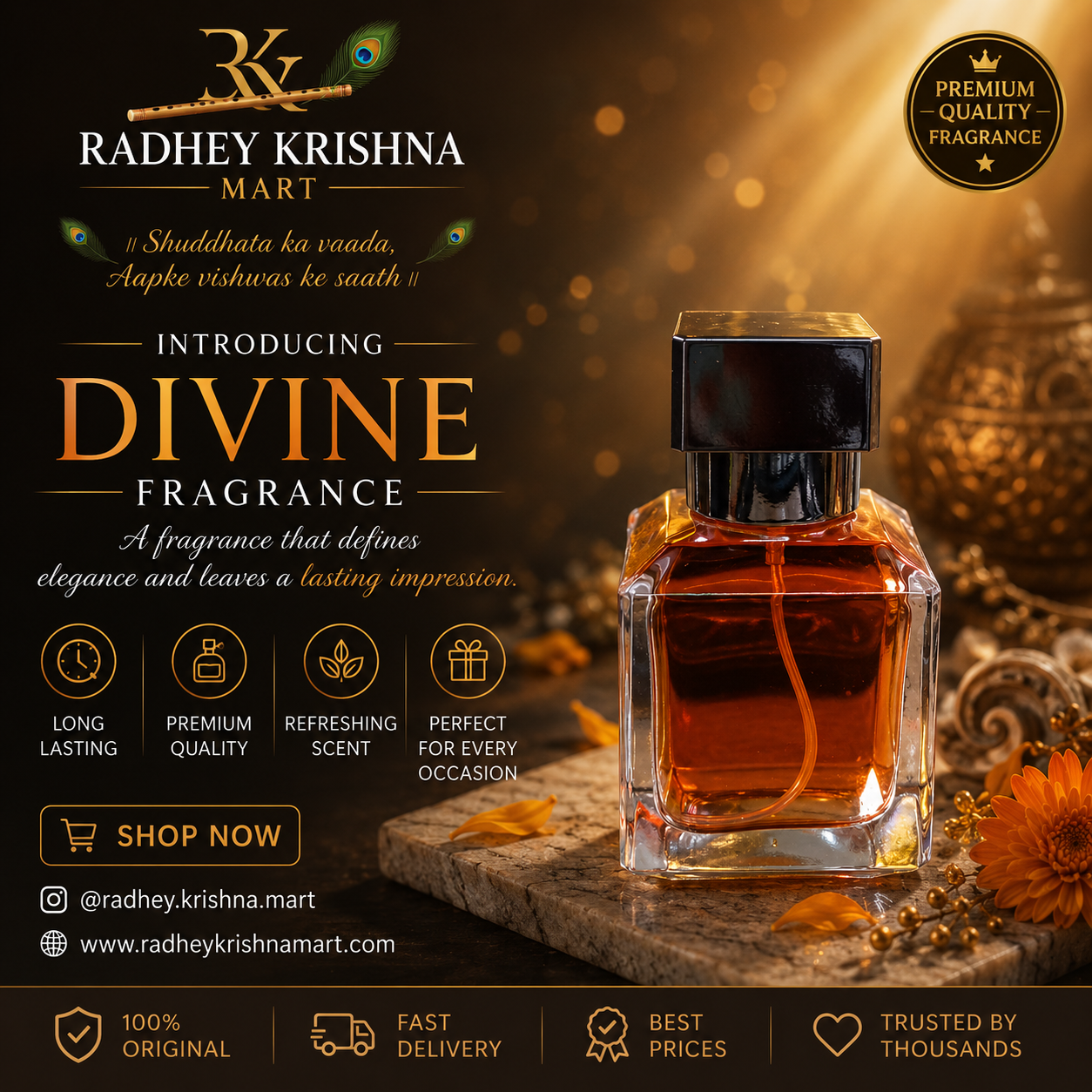 Divine Premium Fragrance Perfume Spray by Radhey Krishna Mart