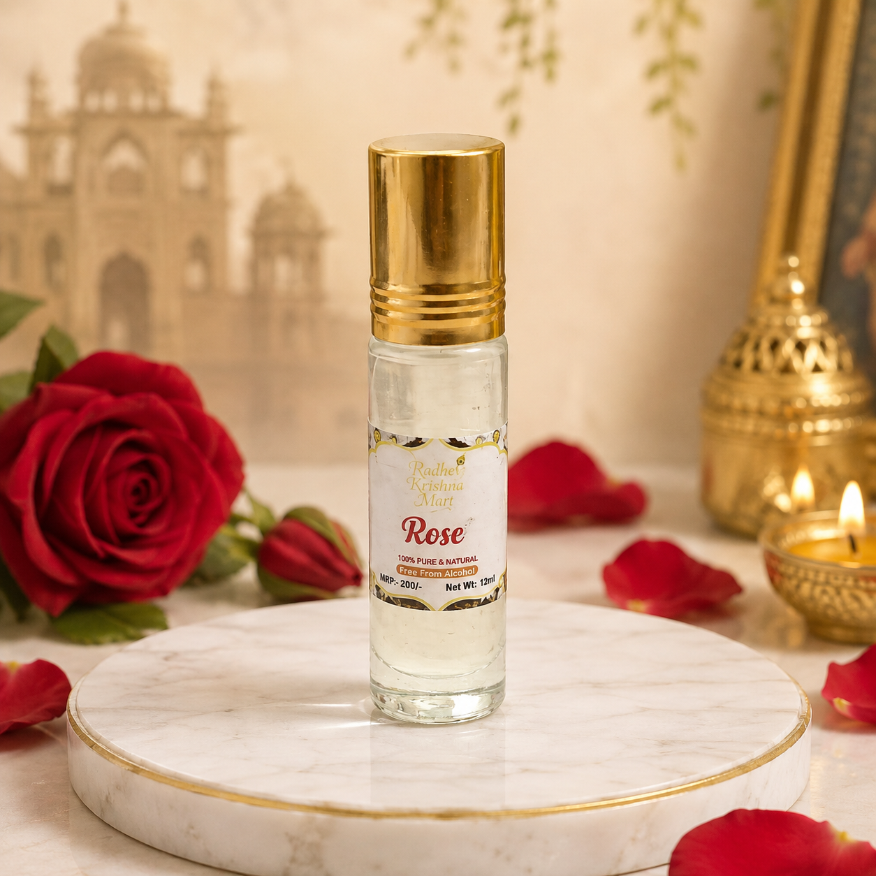 Rose Attar | Premium Long Lasting Rose Fragrance | Alcohol-Free Perfume Oil | 10ml