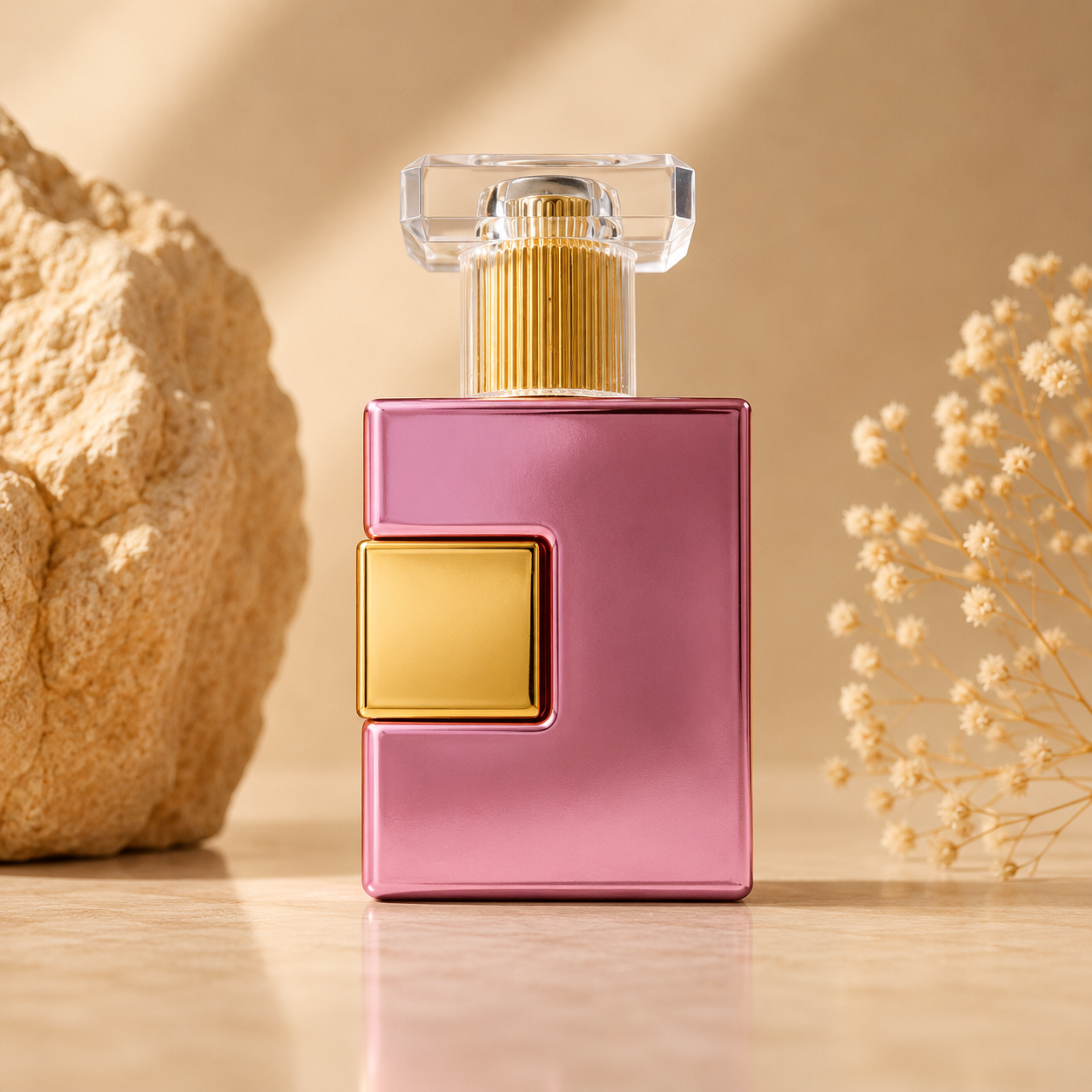 Premium Pink & Golden Fancy Empty Attar Roll-On Bottle 25 ML