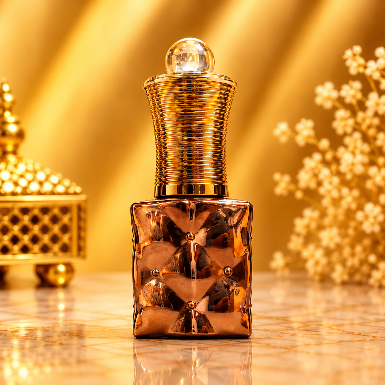Royal Luxe Copper Crown Premium Empty Attar Roll-On Bottle 12ml