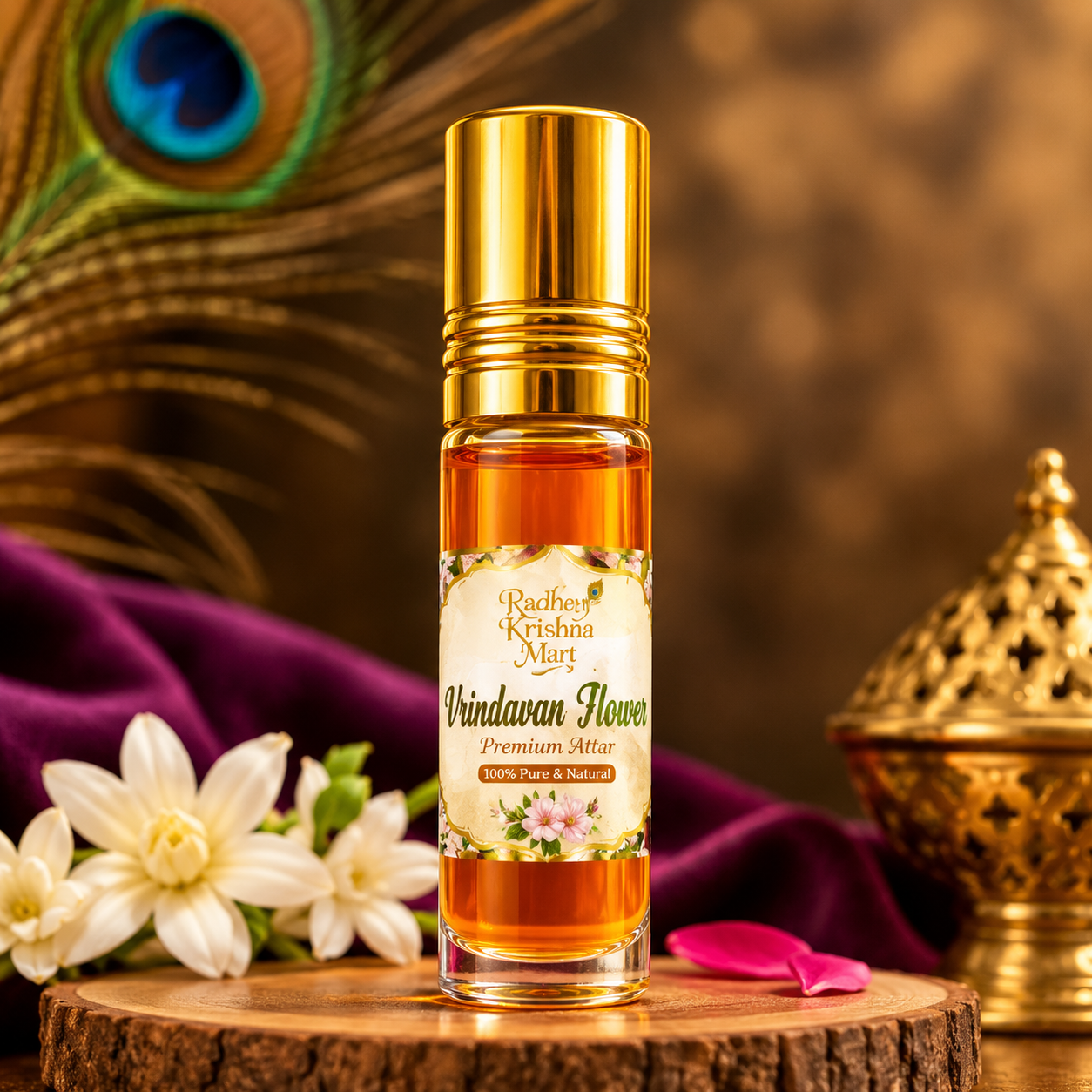 Vrindavan Flower Attar 10ml – Premium Floral Fragrance | Alcohol-Free Traditional Ittar